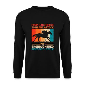 Thoroughbred Horse Racing Riding Equestian Horses - Unisex Sweatshirt - black - Front - Alina (178cm) & Michal (187cm)