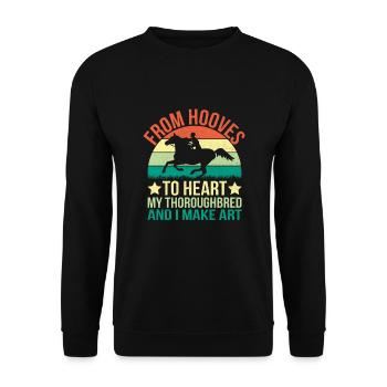 Thoroughbred Horse Racing Riding Equestian Horses - Unisex Sweatshirt - black - Front - Alina (178cm) & Michal (187cm)