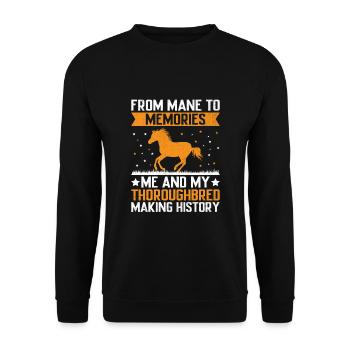 Thoroughbred Horse Racing Riding Equestian Horses - Unisex Sweatshirt - black - Front - Alina (178cm) & Michal (187cm)