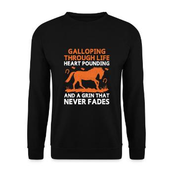 Thoroughbred Horse Racing Riding Equestian Horses - Unisex Sweatshirt - black - Front - Alina (178cm) & Michal (187cm)