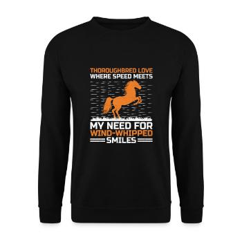 Thoroughbred Horse Racing Riding Equestian Horses - Unisex Sweatshirt - black - Front - Alina (178cm) & Michal (187cm)