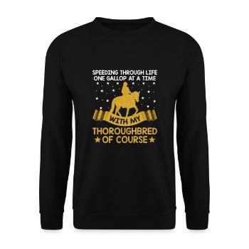 Thoroughbred Horse Racing Riding Equestian Horses - Unisex Sweatshirt - black - Front - Alina (178cm) & Michal (187cm)