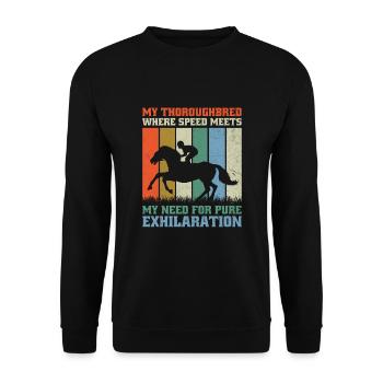 Thoroughbred Horse Racing Riding Equestian Horses - Unisex Sweatshirt - black - Front - Alina (178cm) & Michal (187cm)