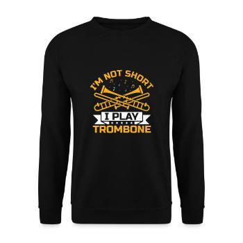 Posaunist Posaunist Marching Band Posaune - Unisex Pullover - Schwarz - Vorne - Alina (178cm) & Michal (187cm)