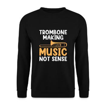 Posaunist Posaunist Marching Band Posaune - Unisex Pullover - Schwarz - Vorne - Alina (178cm) & Michal (187cm)