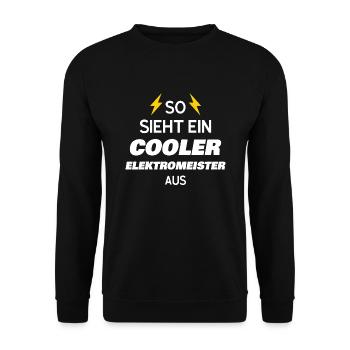 Elektromeister Beruf Elektriker Geschenk - Unisex Pullover - Schwarz - Vorne - Alina (178cm) & Michal (187cm)