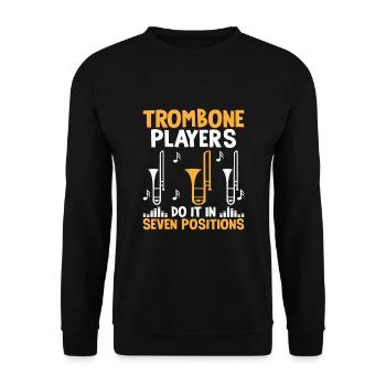 Posaunist Posaunist Marching Band Posaune - Unisex Pullover - Schwarz - Vorne - Alina (178cm) & Michal (187cm)