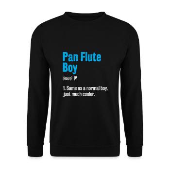 Pan Flute Boy Pan Flutist Marching Band Music Inst - Unisex Sweatshirt - black - Front - Alina (178cm) & Michal (187cm)