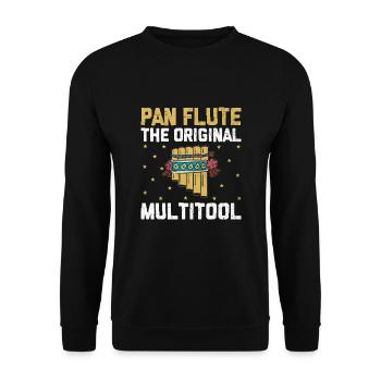 Pan Flute Player Pan Flutist Marching Band Music I - Unisex Sweatshirt - black - Front - Alina (178cm) & Michal (187cm)