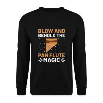 Pan Flute Player Pan Flutist Marching Band Music I - Unisex Sweatshirt - black - Front - Alina (178cm) & Michal (187cm)