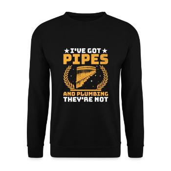 Pan Flute Player Pan Flutist Marching Band Music I - Unisex Sweatshirt - black - Front - Alina (178cm) & Michal (187cm)