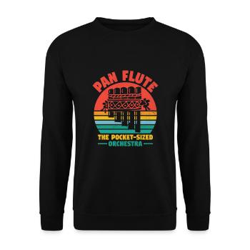Pan Flute Player Pan Flutist Marching Band Music I - Unisex Sweatshirt - black - Front - Alina (178cm) & Michal (187cm)