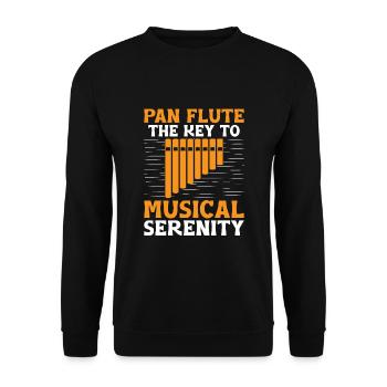 Pan Flute Player Pan Flutist Marching Band Music I - Unisex Sweatshirt - black - Front - Alina (178cm) & Michal (187cm)