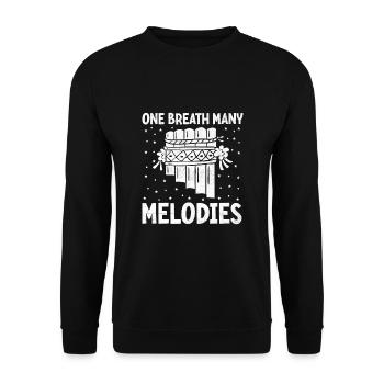 Pan Flute Player Pan Flutist Marching Band Music I - Unisex Sweatshirt - black - Front - Alina (178cm) & Michal (187cm)