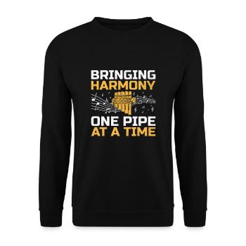 Pan Flute Player Pan Flutist Marching Band Music I - Unisex Sweatshirt - black - Front - Alina (178cm) & Michal (187cm)