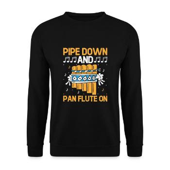 Pan Flute Player Pan Flutist Marching Band Music I - Unisex Sweatshirt - black - Front - Alina (178cm) & Michal (187cm)