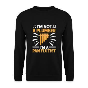 Pan Flute Player Pan Flutist Marching Band Music I - Unisex Sweatshirt - black - Front - Alina (178cm) & Michal (187cm)