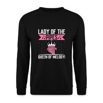 Pan Flute Player Pan Flutist Marching Band Music I - Unisex Sweatshirt - black - Front - Alina (178cm) & Michal (187cm)