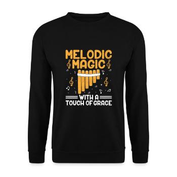 Pan Flute Player Pan Flutist Marching Band Music I - Unisex Sweatshirt - black - Front - Alina (178cm) & Michal (187cm)