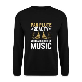 Pan Flute Player Pan Flutist Marching Band Music I - Unisex Sweatshirt - black - Front - Alina (178cm) & Michal (187cm)