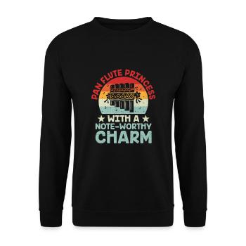 Pan Flute Player Pan Flutist Marching Band Music I - Unisex Sweatshirt - black - Front - Alina (178cm) & Michal (187cm)