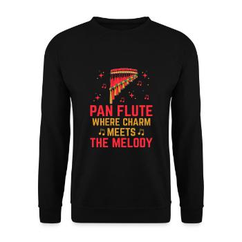 Pan Flute Player Pan Flutist Marching Band Music I - Unisex Sweatshirt - black - Front - Alina (178cm) & Michal (187cm)