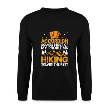 Accordion Solves Most Of My Problems Hiking Solves - Unisex Sweatshirt - black - Front - Alina (178cm) & Michal (187cm)