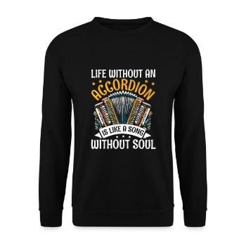 Life Without An Accordion Is Like A Song Without S - Unisex Sweatshirt - black - Front - Alina (178cm) & Michal (187cm)