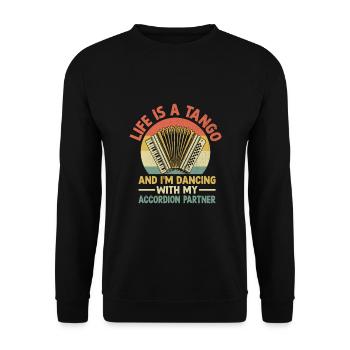 Life Is A Tango And I'm Dancing With My Accordion - Unisex Sweatshirt - black - Front - Alina (178cm) & Michal (187cm)