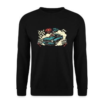 Drag Car Racing - Gift for Motorsport Fans! - Unisex Sweatshirt - black - Front - Alina (178cm) & Michal (187cm)