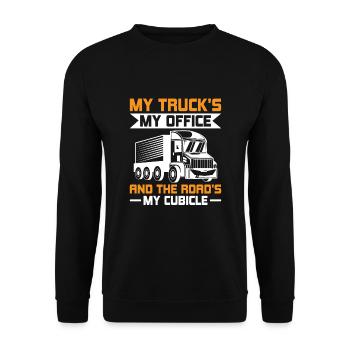 Trucker Fahren Papa Trucker Vater LKW-Fahrer - Unisex Pullover - Schwarz - Vorne - Alina (178cm) & Michal (187cm)