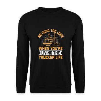 Trucker Fahren Papa Trucker Vater LKW-Fahrer - Unisex Pullover - Schwarz - Vorne - Alina (178cm) & Michal (187cm)