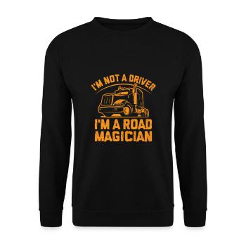 Trucker Fahren Papa Trucker Vater LKW-Fahrer - Unisex Pullover - Schwarz - Vorne - Alina (178cm) & Michal (187cm)