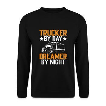 Trucker Fahren Papa Trucker Vater LKW-Fahrer - Unisex Pullover - Schwarz - Vorne - Alina (178cm) & Michal (187cm)