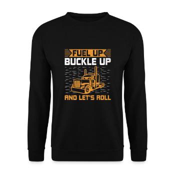 Trucker Driving Dad Trucker Father Truck Driver - Unisex Sweatshirt - black - Front - Alina (178cm) & Michal (187cm)