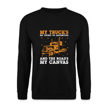 Trucker Fahren Papa Trucker Vater LKW-Fahrer - Unisex Pullover - Schwarz - Vorne - Alina (178cm) & Michal (187cm)