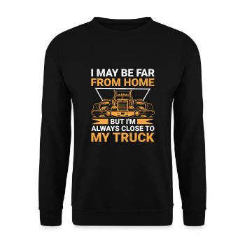 Trucker Fahren Papa Trucker Vater LKW-Fahrer - Unisex Pullover - Schwarz - Vorne - Alina (178cm) & Michal (187cm)