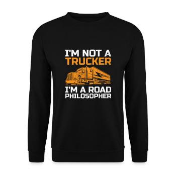 Camionneur Conduisant Papa Camionneur Père Chauffeur De Camion - Sweat-shirt Unisexe - noir - Devant - Alina (178cm) & Michal (187cm)