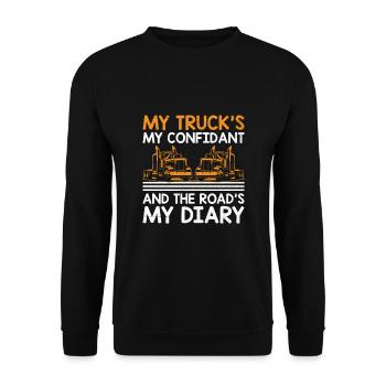 Camionneur Conduisant Papa Camionneur Père Chauffeur De Camion - Sweat-shirt Unisexe - noir - Devant - Alina (178cm) & Michal (187cm)