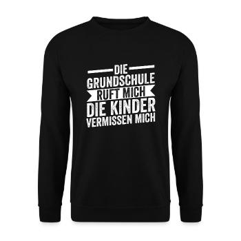 Grundschule Lehrer Klassenlehrer Geschenk - Unisex Pullover - Schwarz - Vorne - Alina (178cm) & Michal (187cm)
