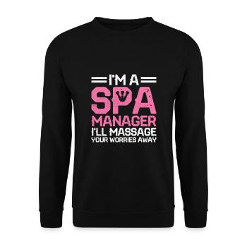 SPA Manager Job Wellness Funny SPA Management Sayi - Unisex Sweatshirt - black - Front - Alina (178cm) & Michal (187cm)