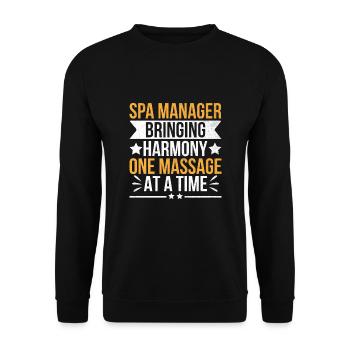 SPA Manager Job Wellness Funny SPA Management Sayi - Unisex Sweatshirt - black - Front - Alina (178cm) & Michal (187cm)