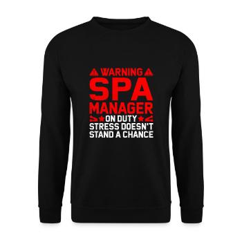 SPA Manager Job Wellness Funny SPA Management Sayi - Unisex Sweatshirt - black - Front - Alina (178cm) & Michal (187cm)