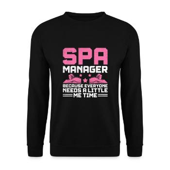Gestionnaire de SPA Emploi Bien-être Drôle Gestion de SPA Sayi - Sweat-shirt Unisexe - noir - Devant - Alina (178cm) & Michal (187cm)