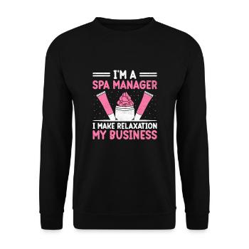SPA Manager Job Wellness Funny SPA Management Sayi - Unisex Sweatshirt - black - Front - Alina (178cm) & Michal (187cm)