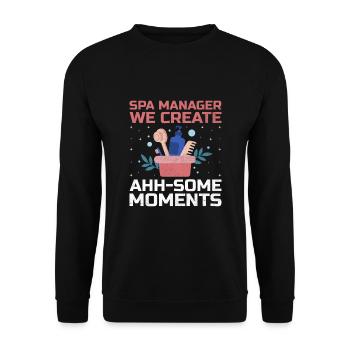 SPA Manager Job Wellness Funny SPA Management Sayi - Unisex Sweatshirt - black - Front - Alina (178cm) & Michal (187cm)