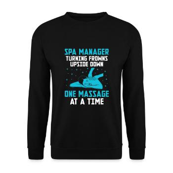 SPA Manager Job Wellness Funny SPA Management Sayi - Unisex Sweatshirt - black - Front - Alina (178cm) & Michal (187cm)