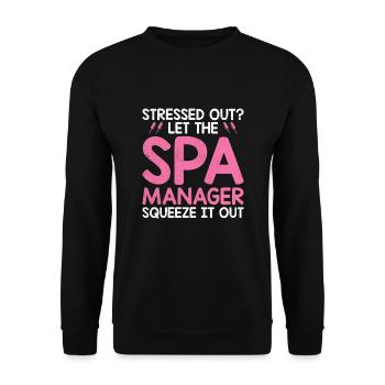SPA Manager Job Wellness Funny SPA Management Sayi - Unisex Sweatshirt - black - Front - Alina (178cm) & Michal (187cm)