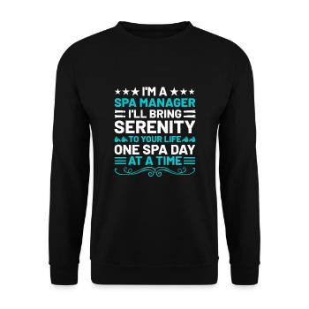 SPA Manager Job Wellness Funny SPA Management Sayi - Unisex Sweatshirt - black - Front - Alina (178cm) & Michal (187cm)