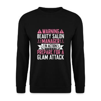 Gestionnaire de SPA Emploi Bien-être Drôle Gestion de SPA Sayi - Sweat-shirt Unisexe - noir - Devant - Alina (178cm) & Michal (187cm)